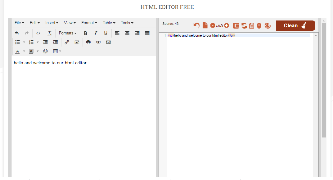try out our free html editor free